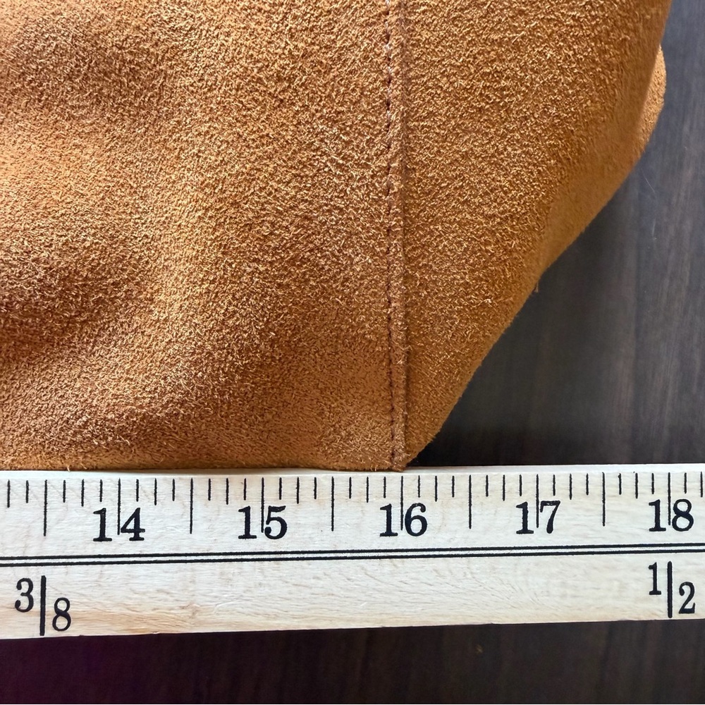 Mark & Graham Boho Suede Camel Brown Large Slouchy Hobo Tote Bag - Picture 14 of 15